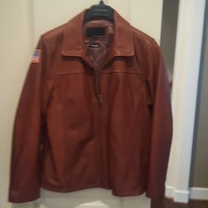 COPY - Wilsons heavy cognac color leather coat